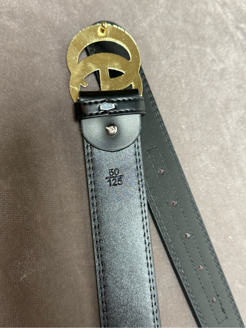Designer Green and Red Web Belt Gold tone Double G Buckle unisex New 50/125 - Picture 5 of 6